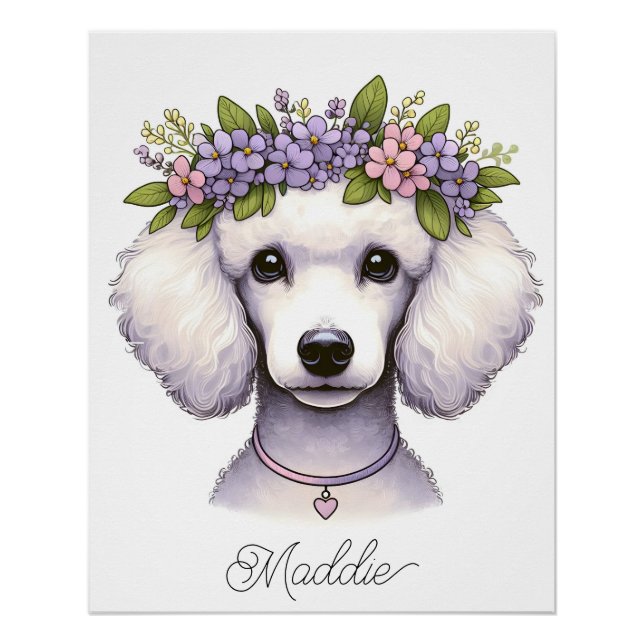 Póster Poodle bersery poster com nome (Frente)