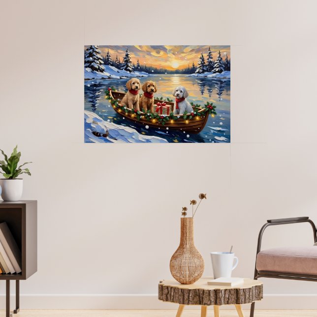 Poster Poodle Christmas Boat Holiday (Sala de Estar 3)