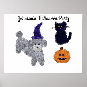 Poster Poodle de Cinza de Halloween nº 2