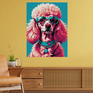 Poster Poodle de Gelado Rosa Engraçado em Más