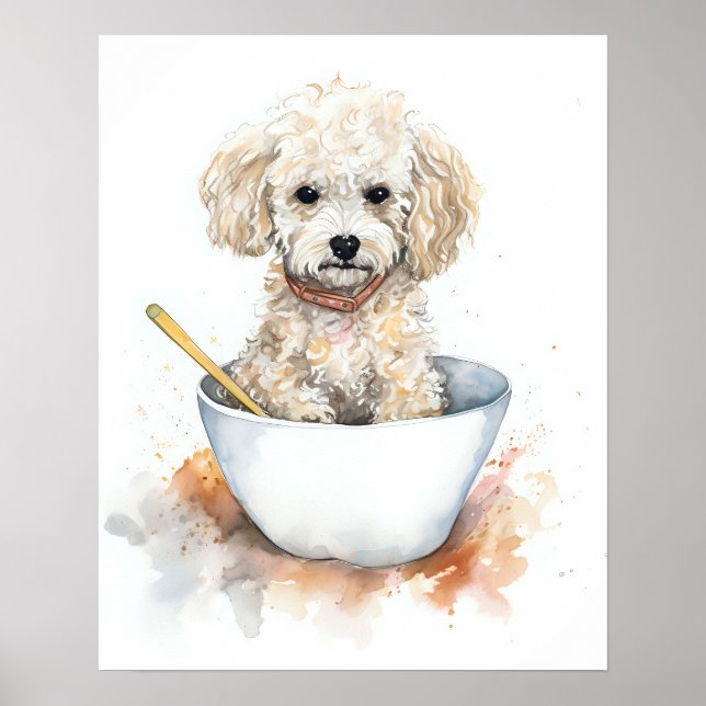 Poster Poodle de macarrão - (Frente)