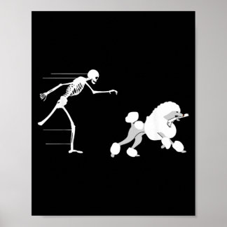 Poster Poodle de perna de esqueleto engraçado de Hallowee