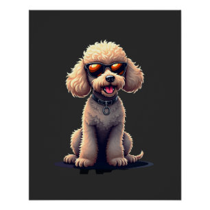 Póster Poodle Engraçado Amante de Animais Cães Gráfico Ca