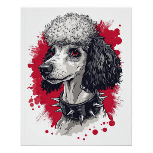 Póster Poodle Gótico � Cão de Estética Sombria