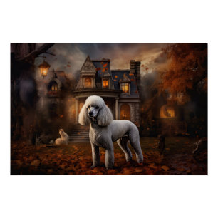 Póster Poodle Halloween Assustador