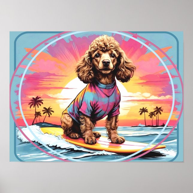 Poster Poodle Surfing (Frente)