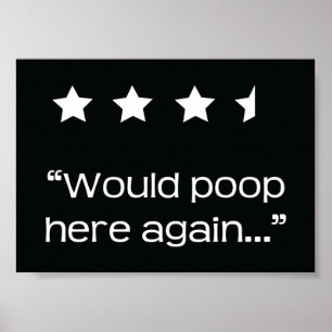 Poster Poop Aqui De Novo 4 Estrelas De Banheiro