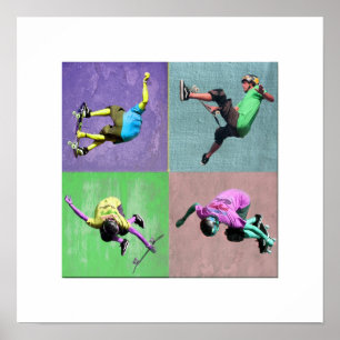 Póster Pop art 2 do embarque do skate, Copyright Karen J