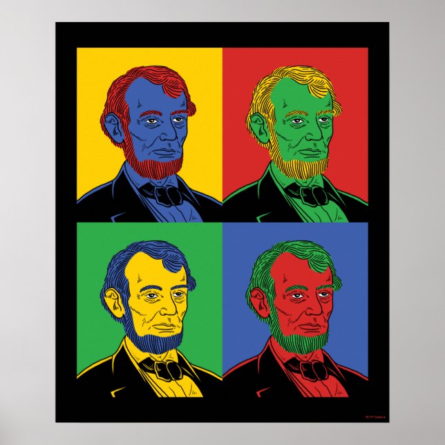 Poster Pop Art Abraham Lincoln (Frente)