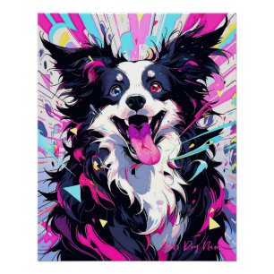 Póster Pop Art Anime Border Collie Dog 001 - Victoria Sas