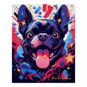 Póster Pop Art Anime French Bulldog 001 - Victoria Sasuke