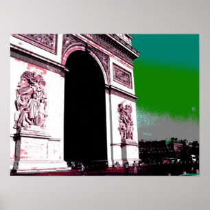Póster Pop art Arco do Triunfo