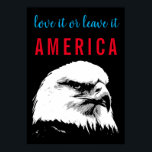 Poster Pop Art Bald Eagle Love Slogan Say<br><div class="desc">Imagens Motivacionais da Liberdade e Coragem - Uma águia patriótica carinhosa - Imagem de Aterrissagem com Pop de águia americana - Uma águia calva americana sem medo: Fotos de águia americana voadora - A águia careca é o pássaro nacional e símbolo dos EUA.</div>
