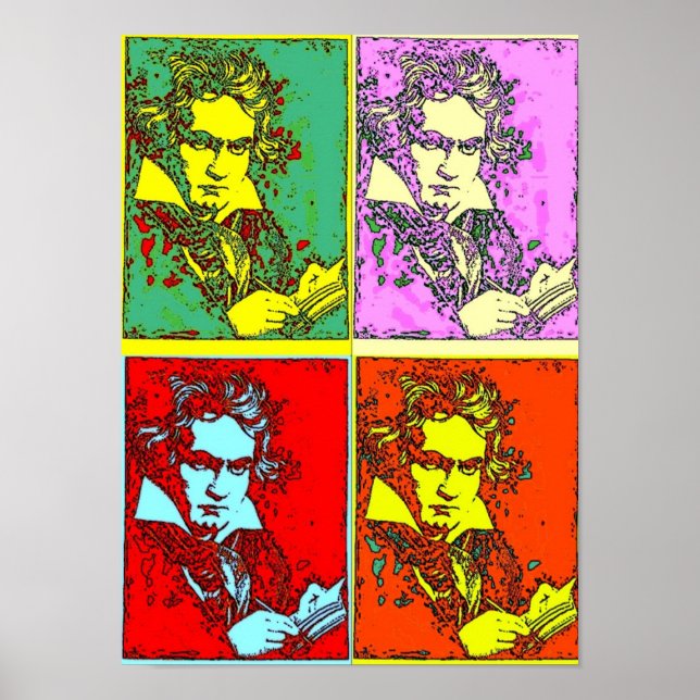 Poster Pop Art Beethoven (Frente)