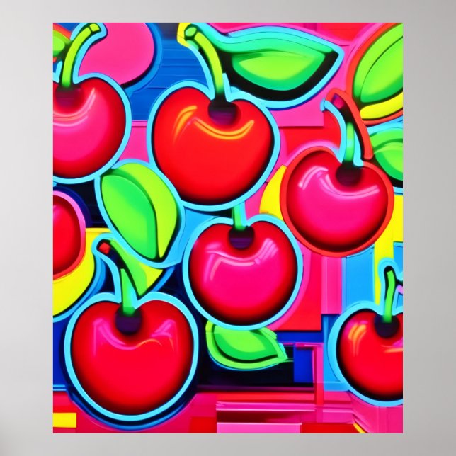 Poster Pop Art Cherry Burst (Frente)