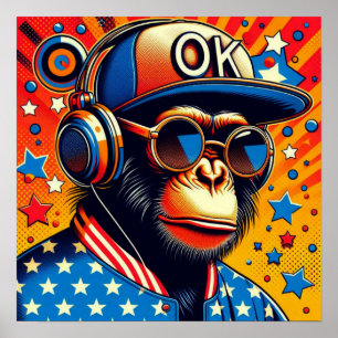 POSTER POP-ART CHIMP 6