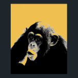 Póster Pop Art Chimpanzé<br><div class="desc">Computador digital Arte animal - Arte de Pop universitária - Imagens de computador animal selvagem</div>