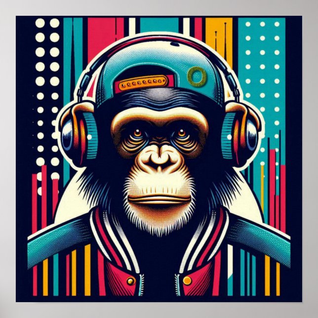 POSTER POP-ART CHIMPANZEE 2 (Frente)