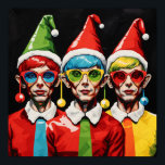 Poster Pop Art Christmas Elves<br><div class="desc">Um design do estilo pop com elfos de Natal</div>