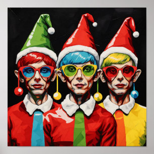 Poster Pop Art Christmas Elves