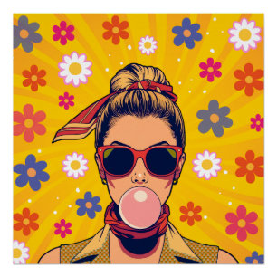 Póster Pop Art Colorido Arte Moderna Vibrante