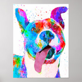 Póster Pop-Art Colorido Pit Bull Terrier