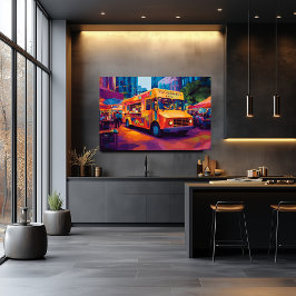 Poster Pop Art Comida Truck Street Scene Wall Art