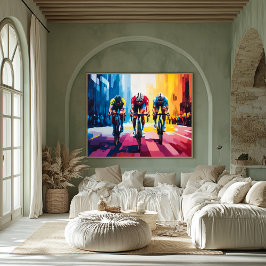 Poster Pop Art Cycling Race Wall Art - Bike Racing Impres