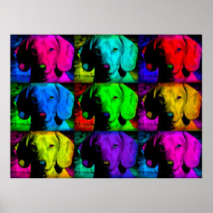 Poster Pop Art Dachshund Doxie Sweet Face Soulful Eyes