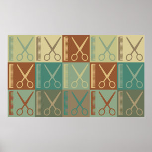 Póster Pop art do cabelo do corte