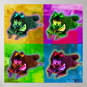 Póster Pop art do cão de brinquedo