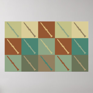 Póster Pop art do clarinete