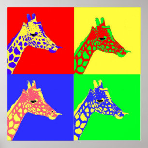 Póster Pop art do girafa