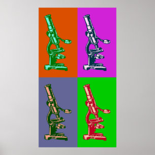 Póster Pop art do microscópio