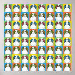 Póster Pop art dos desenhos animados do cão de Chin do