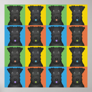 Poster Pop art dos desenhos animados do cão de Terrier d