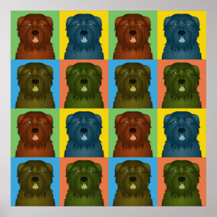 Poster Pop art dos desenhos animados do cão do DES