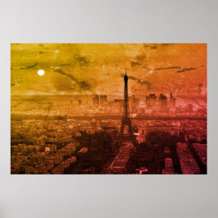 Póster Pop Art Eiffel Tower Paris Europe Viagem