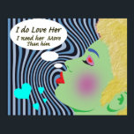 Póster Pop Art "Eu Amo-A"<br><div class="desc">Minha única Pop de design,  eu só tenho isso no Zazzle</div>