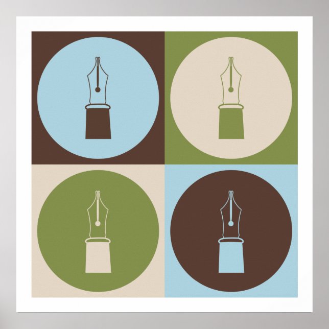 Poster Pop Art Fountain Caneta (Frente)