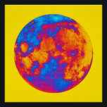 Póster Pop Art Full Moon<br><div class="desc">Uma paisagem lunar de lua de cheio com cores e textura.</div>