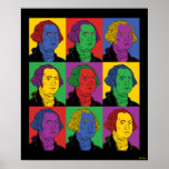 Poster Pop Art George Washington<br><div class="desc">"Pop Art George Washington" art graphic designed by bCreative shows an iconic portait of George Washington in a nine panel pop art piece! This makes a great gift for family, friends, or a treat for yourself! This funny graphic is a great addition to anyone's style. bCreative is a leading creator...</div>