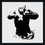 Póster Pop Art Gorilla Bebendo O Peito Perfeito Poster<br><div class="desc">Trabalhos de arte e imagens de animais selvagens - Estilo de arte Pop - Imagens modernas de computador animal - Arte de software Na moda</div>