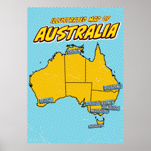 Poster Pop Art Ilustrado Austrália