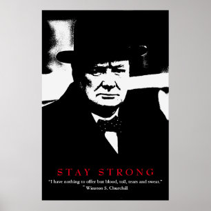 Poster Pop art inspirador de Winston Churchill das