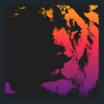 Póster Pop Art Jamaica Rastafarian Lion<br><div class="desc">Lion Digital Trabalho de arte - Lion Head Computer Animal Art - Pop de arte jamaicana - Imagens computacionais de grandes gatos selvagens</div>