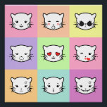 Póster Pop Art Kawaii Cat Emoji<br><div class="desc">Pop Art Kawaii Cat Emoji</div>