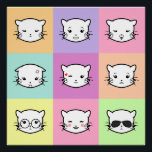 Póster Pop Art Kawaii Cat  Emoji 2<br><div class="desc">Pop Art Kawaii Cat Emoji</div>