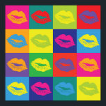 Poster Pop Art Lábios Beijos Coloridos<br><div class="desc">Lábios de Arte Pop Sassy Beijam Marcas Poster Coloridas.</div>