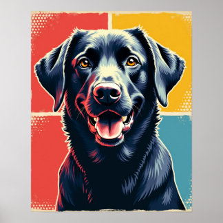 Poster Pop Art Labrador Retriever Retrato: Estilo Warhol